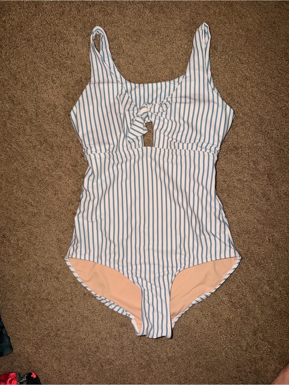 Albion Striped One-Piece Swimsuit Tye knot
